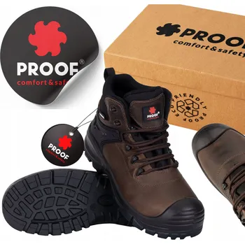 Pracovní obuv PRACOVNÍ OCHRANNÉ BOTY KOTNÍKOVÉ KOŽENÉ VODĚODOLNÉ BRICO PROOF S3S VEL. 48