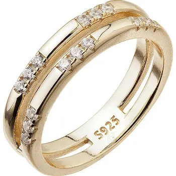 Prsten EVOLUTION GROUP CZ Pozlacený stříbrný prsten - velikost 50 - 15018.1