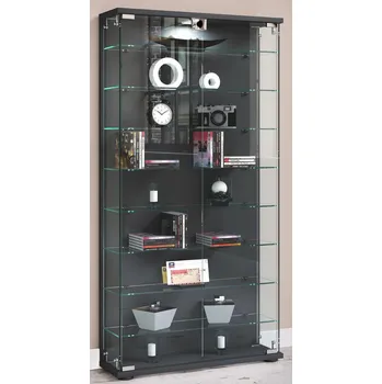 Komoda VCM Vitrína Stelas L, antracitová 487183