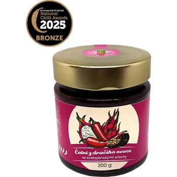 Omáčka chilli-semena Čatní z dračího ovoce se svatojánskými ořechy