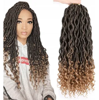 Příčesek Syntetické ombre copánky pro háčkování, 20 pramenů vlnité