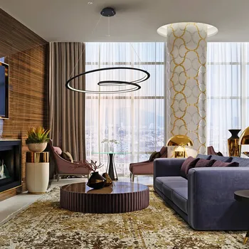 Schuller Valencia Smyčkové závěsné světlo LED, černé. Kov, hliník. Ø 97 cm černá LED 60 W celkem - Doprava zdarma