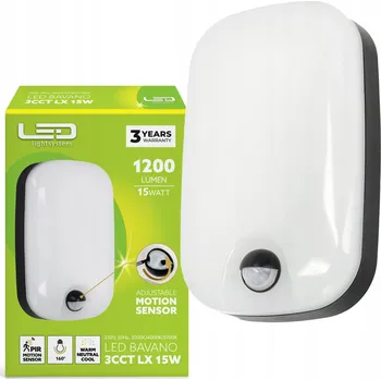 Stropní Svítidlo LED Fasádní Svítidlo 15W s Pohybovým Čidlem 3CCT IP54 Vodotěsné Světlo