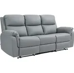 HOMCOM 3místná pohovka, levé a pravé sedadlo polohovatelné, nastavitelná opěrka nohou, čalounění imitace kůže, do obývacího pokoje, tmavě šedá barva