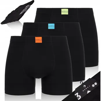 Pánské spodní prádlo PÁNSKÉ BOXERKY SADA 3 KUSŮ S OZDOBNÝM ŠTÍTKEM MORAJ BAVLNĚNÉ *XL