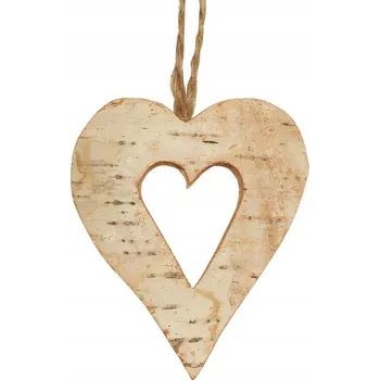Obraz Ozdoba na stromeček Srdce dřevěná vánoční dekorace 8 cm