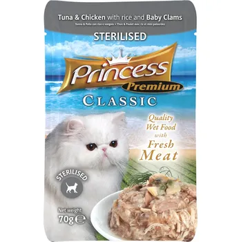 Krmivo pro kočku Princess Premium Kapsička Sterilizované Měkkýši Baby s Taurinem vlhké krmivo pro k
