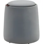 HOMCOM Taburet 2 v 1 v sametovém vzhledu včetně úložného prostoru a odnímatelného víka Ø44 cm x 47,5 cm Šedá barva