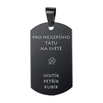 Přívěsek Šperky4U Černý přívěšek - vojenská známka - DR1341-K