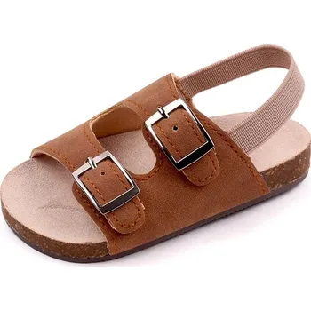 Chlapecké sandály Letní dětské sandály pro miminka s páskem Velikost: 13-18M, Barva (Varianta): Světle hnědá