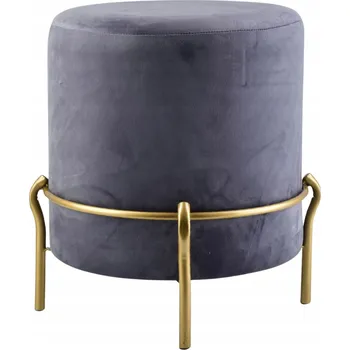 Taburet LILY Puf, tmavě šedý, v46 x š42 cm