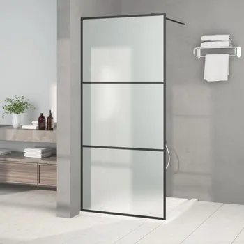 Sprchový panel zahrada-XL Sprchová zástěna walk-in černá 90 x 195 cm mléčné ESG sklo 152111