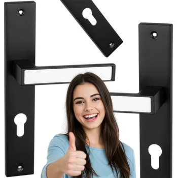 Dveřní kování Klika ke dveřím interiérovým Gamar Dlouhá, Čtvercová rozeta, Rozeta s otvorem pro klíč