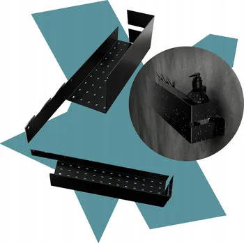 Držák na ručník Koupelnová Polička s Háčky na Ručníky Vella 3HL Černá Matná