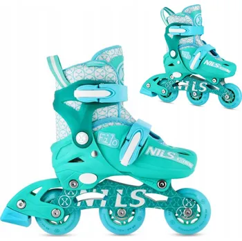 Kolečkové brusle Nastavitelné brusle 2v1 pro děti vel. XS (26-29) rekreační kolečkové brusle zelené