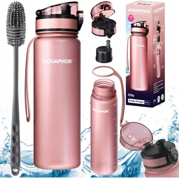 Láhev AQUAPHOR CITY Filtrační láhev 0,5 L pudrová růžová + kartáček na čištění