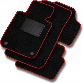 autokoberec Velurové autokoberce BASIC Ford Fiesta V 2005-2008 s červeným lemováním