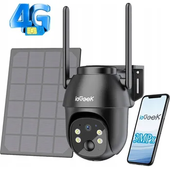 IP kamera Venkovní solární otočná kamera GSM 3G 4G LTE SIM 2K 3MP s baterií a reproduktorem