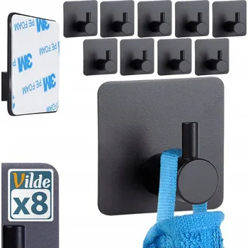 Věšák Háček bez vrtání Vilde černý