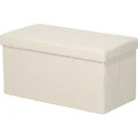HOMCOM Úložný taburet, čalouněná lavice s úložným prostorem a víkem do obývacího pokoje, ložnice, předsíně, krémově bílá