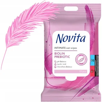 Intimní hygienický prostředek Vlhčené ubrousky pro intimní hygienu Novita 15 ks