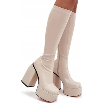 Dámské kozačky Butosklep dámské kozačky po kolena na sloupkovém podpatku, velikost 39