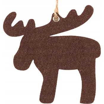 Vánoční dekorace Filcová ozdoba na vánoční stromeček "Los" 10 cm, hnědá