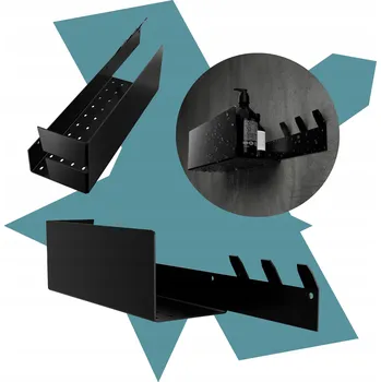 Držák na ručník Koupelnová polička s háčky na ručníky Vella 3HP, matná černá