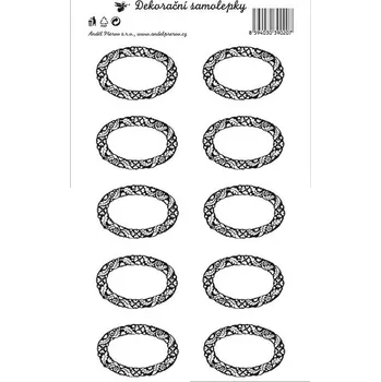 samolepka Samolepka na kořenky - plný ovál - mix barev - 1155