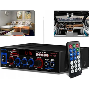 Hi-Fi Zesilovač STEREO ZESILOVAČ S BLUETOOTH, FM RÁDIEM A MP3 PŘEHRÁVAČEM + DÁLKOVÉ OVLÁDÁNÍ