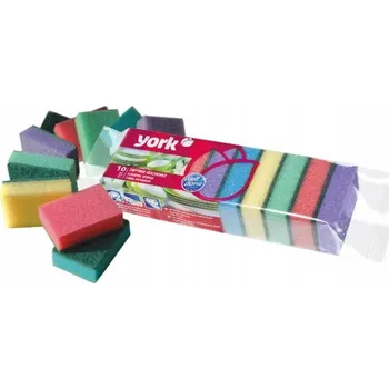 Mycí prostředek Kuchyňská houbička York na mytí nádobí, MIX barev - 10 kusů