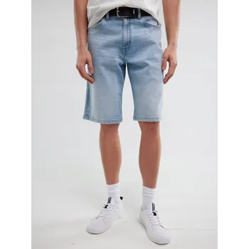 Pánské kraťasy BIG STAR PÁNSKÉ DŽÍNOVÉ ŠORTKY S ODĚRKAMI SVĚTLE MODRÉ ALEKSY 220 W32