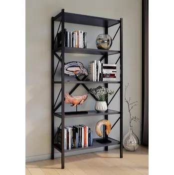 Knihovna VCM Policový regál Insasi, antracit 486648