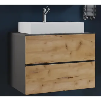 Koupelnový nábytek VCM 2dílná umyvadlová skříňka Lendas S 60 cm, antracitová 486591