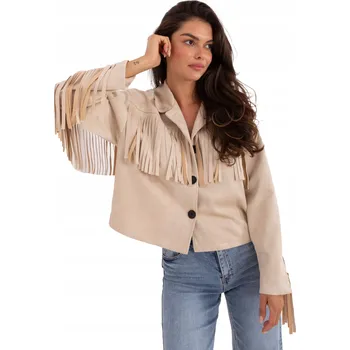 Dámská softshellová bunda Dámská semišová bunda kovbojského střihu s třásněmi ve stylu country