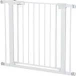 PawHut Dveřní branka PawHut, montáž bez vrtání, nastavitelná šířka 75-96 cm, otevírání jednou rukou, kov, bílá, dětská bezpečnostní branka s automatickým zavíráním