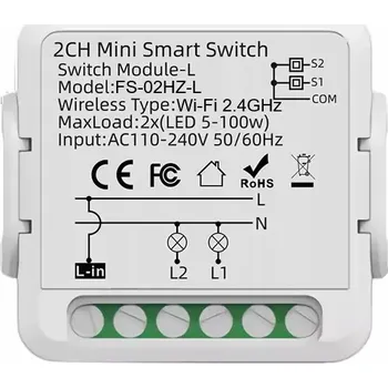 IP kamera Dvojitý WiFi podomítkový spínač TUYA bez N, ovladač světla přes aplikaci