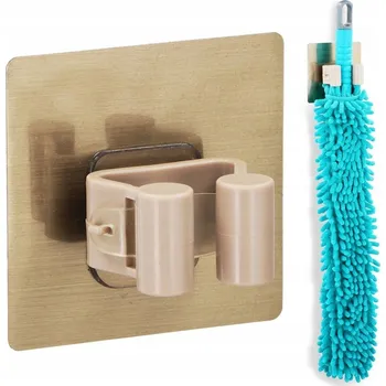 Věšák Držák na mop, koště a nářadí - SAMOLEPICÍ - BÉŽOVÝ - ALPINA