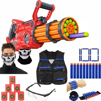 Dětská zbraň PISTOLE DART ZONE NITROSHOT MINIGUN LANCER SADA MEGA SADA PŘÍSLUŠENSTVÍ