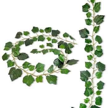 umělá květina Přísavník Girlanda z břečťanových listů 180 cm Závěsy Zelené girlandy na terasu
