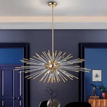 Schuller Valencia Závěsné svítidlo Evasion, 9 světel, zlatá barva, kov, sklo, Ø 100 cm zlatá, čirá 9 x 6 W LED - Doprava zdarma