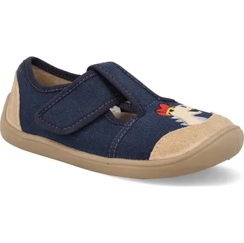 Dívčí bačkory Barefoot dětské přezůvky 3F - Elf Dino tmavě modré Velikost: 29