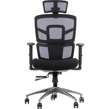 Ergonomická otočná židle TREX, černá, hliníková