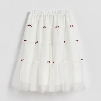 Dívčí sukně Reserved - Tylová sukně s mašličkami - krémová - 415FW-01X - 415FW-01X-116