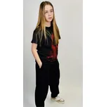 Reporter Young | Dívčí černé tričko s červeným grafickým potiskem - Barva ČERNÁ, Velikost 146 243-0440G-14-100-1