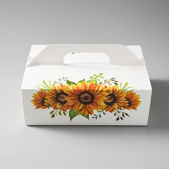 Krabička na výslužku Výslužková krabice s rukojetí Yellow 26x18x9,5cm