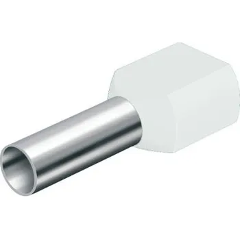 Dutinka dvojitá, průřez 2x0,50mm2 / délka 12mm, dle UL, CSA a DIN46228 bezhalogenová bílá (500ks v balení)