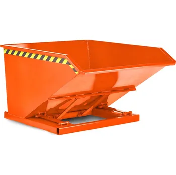Přepravník Výklopná nádrž na posypový materiál z oceli, objem 1000 litrů, oranžová