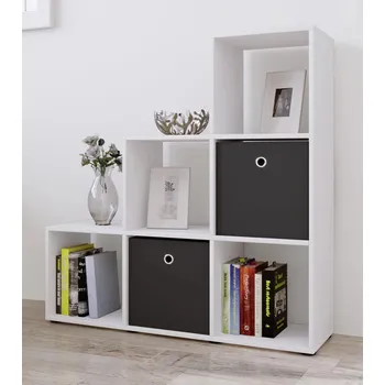 regál VCM Policový regál Nitas, bílý 644058