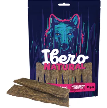 Pamlsek pro psa Ibero Meat Snacks Wild Boar Stripes - 15ks